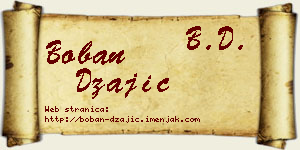 Boban Džajić vizit kartica